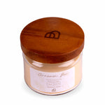 long lasting, strong scent, wooden lid, top view