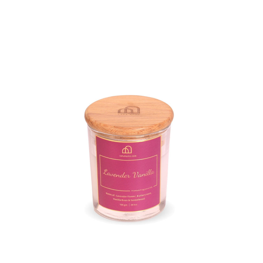 Scented Candles, Hand-poured, Coco Wax, شموع معطره, iso, Lavender, Vanilla, fragrance oils, wooden lid 