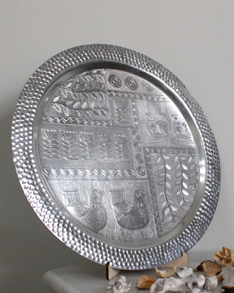 Peace Circular Stainless Steel Tray